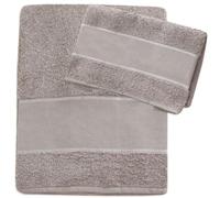 hobbymio.it Set de Serviettes à Broder au Point de Croix, Toile Aïda, Une Serviette de Bain 60x100 cm et Une Serviette d'Invité 40x55 cm, 100% Coton, Couleur 18 Taupe