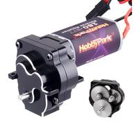 HobbyPark Ensemble d'assemblage de boîte de vitesses de transmission de moteur brossé à rapport de 40.3:1 en acier métallique, rapport 40.3:1, avec pignon pour pièces de mise à niveau TRX4M 1/18 (87T)