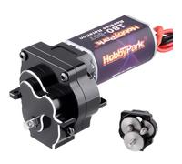 HobbyPark Ensemble d'assemblage de boîte de vitesses de transmission de moteur brossé à rapport de 40.3:1 en acier métallique, rapport 40.3:1, avec pignon pour pièces de mise à niveau TRX4M 1/18 (50T)