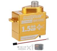 HobbyPark Servo numérique sans noyau Mini Z Servo en métal à vitesse rapide compatible avec connecteur 1/24 1/28 Drift Car Losi Micro B JR & JST ZH1,5 mm (doré)