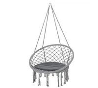 HOBBYTECH Chaise Suspendue Gris Chaise balançoire résistant 120 kg avec kit d'accroche