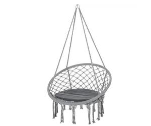 HOBBYTECH Chaise Suspendue Gris Chaise balançoire résistant 120 kg avec kit d'accroche