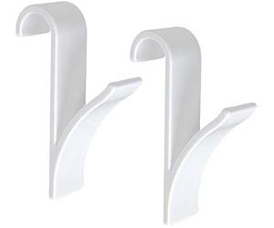 HobbyTech Lot de 2 crochets sèche serviette blanc en plastique