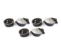HobbyTech - Lot de 6 mini cocottes rondes 10X3,5 noires - 6503123