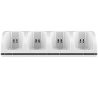 HOBBYTECH Quadruple Port de Chargement avec indicateur LED 4 en 1 Chargeur Compatible pour Nintendo Wiimote Station avec 4 Batteries Rechargeables - Blanc