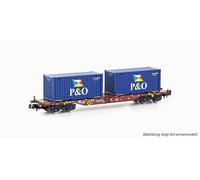 Hobbytrain H23203 wagon porte-conteneurs Sgjkmms 699 DB Ep.VI P&O échelle N