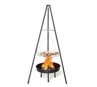 HOBBYZOO Barbecue Suspendu - Barbecue pivotant avec foyer(Diamètre 50cm) - Structure de type trépied(robuste et stable) - Réglable en hauteur - Noir