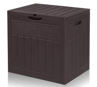 HOBBYZOO Coffre de jardin extérieur, coffre de rangement multifonction 126L pour coussins, outils et livraisons - Protection intempéries, 56 x 53 x 43 cm, Brun