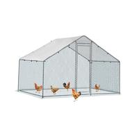 HOBBYZOO Enclos poulailler 2x2x2 m, 4 m²-Parc grillagé, Acier galvanisé, Argent, pinacle