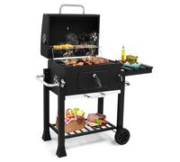 HOBBYZOO Grand barbecue au charbon de bois (116×57×108cm), Avec panneaux latéraux rabattables et roues - robuste convient pour les jardins et le camping, Convient pour 5 à 7 personnes