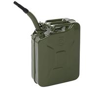 HOBBYZOO Jerrican Bidon Essence 20L Métal avec Bec Verseur, Réservoir Carburant Portable pour Essence, Diesel et Bioéthanol (Vert)