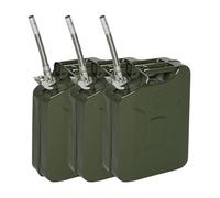 HOBBYZOO Lot de 3 Jerrican Bidon Essence 20L Métal (Vert)