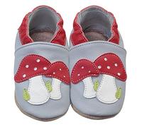 HOBEA-Germany Chaussures de Jardin d'enfants Safestep, chaussons pour enfants, chaussures en cuir (Champignon gris, 22/23)