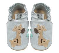 HOBEA-Germany Chaussures de Jardin d'enfants Safestep, chaussons pour enfants, chaussures en cuir (Gris girafe, 26/27)