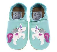 HOBEA-Germany Chaussures de Jardin d'enfants Safestep, chaussons pour enfants, chaussures en cuir (Licorne menthe, 30/31)