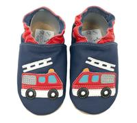 HOBEA-Germany Chaussures de Jardin d'enfants Safestep, chaussons pour enfants, chaussures en cuir (Pompiers bleu, 26/27)