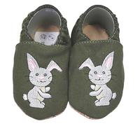 HOBEA-Germany Chaussures végétaliennes pour Enfants RecyStep Lapin Vert 22/23 (1½ - 2 Années) Semelle antidérapante