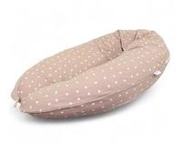 HOBEA-Germany Coussin d'allaitement 190 cm x 76 cm XXL Coussin de Grossesse Coussin pour Dormir sur Le côté avec Housse en Coton Biologique (Points Beiges)