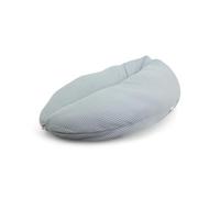HOBEA-Germany Coussin d'allaitement 190 cm x 76 cm XXL Coussin de Grossesse Coussin pour Dormir sur Le côté avec Housse en Coton Biologique (Motif gaufré Gris-Bleu)