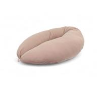 HOBEA-Germany Coussin d'allaitement 190 cm x 76 cm XXL Coussin de Grossesse Coussin pour Dormir sur Le côté avec Housse en Coton Biologique (Mousseline Taupe)
