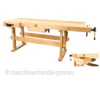 Holzmann Banc de travail en bois WB210 2100 x 660 mm avec tiroir et étau