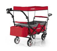HOBERG Chariot pliable avec toit - Utilisable comme chariot de jardin, chariot à main et chariot de transport - Pliable - Idéal pour la plage et comme chariot de jardin - Chariot pliable pour les