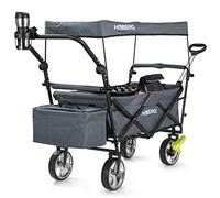 HOBERG Chariot pliable avec toit - Utilisable comme chariot de jardin, chariot à main et chariot de transport - Pliable - Idéal pour la plage et comme chariot de jardin - Chariot pliable pour les