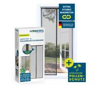 HOBERG Rideau anti-insectes & anti-pollen | Moustiquaire de porte avec bandes magnétiques XXL | Pour porte de balcon | Moustiquaire anti-pollen - idéale aussi comme rideau anti-mouches | 80 x 210 cm