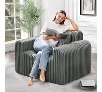 Hobestluk Canapé simple en mousse pour petits espaces, canapé confortable avec housse amovible, canapé en fourrure avec oreillers pour salon, chambre à coucher, appartement, bureau (gris, standard)