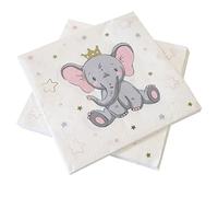 HOBI 20 Serviettes Papier ÉLÉPHANT COURONNÉ 33CM