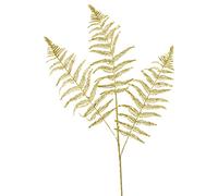 HOBI Branche décorative de fougère dorée pailletée 77 cm - Feuilles et branchages - Inclus: 1 Tige de fougère - Adulte - Festif