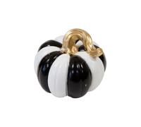 HOBI - Citrouille DÉCORATIVE RÉSINE Tige Or 8X10CM Noir - Décoration spécial Halloween - Thème(s) : Citrouille Chic