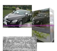 HOBI Kit de décoration Mariage Luxe Blanc 9 Pièces, pr Voiture de Mariés, Tulle vive Les mariés, Noeuds, Ruban, et Plage arrière