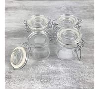 HOBI Lot de 4 minis Pots de Confiture en Verre, Confituriers rétro de 6 cm pour Boite à dragées