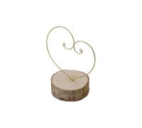 HOBI Porte-Alliances rondin en Bois et Coeur Métal 12cm