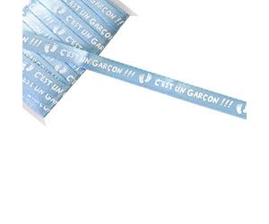HOBI Ruban Satin Bleu Ciel C'est Un garçon 10mm x 5m (x1) REF/RU387