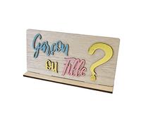 HOBI Tendances Fêtes - Centre DE Table Gender Reveal Bois Socle 10X20CM