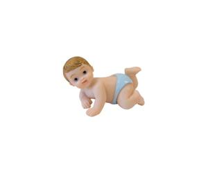 HOBI Tendances Fêtes - Figurine RÉSINE BÉBÉ GARÇON Rampant 3X5X2.5CM Bleu