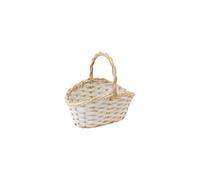 HOBI Tendances Fêtes - Panier Ovale Osier TRESSÉ 25X19X14CM Nature Blanc