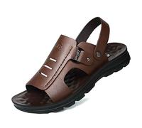 HOBIRD Sandales masculines pour Hommes Sandales antidérapantes Chaussures de Plage Portables PU Le Cuir en Cuir des Hommes décontractés pour Hommes Open Toe réglable