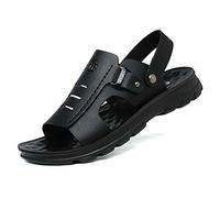 HOBIRD Sandales masculines pour Hommes Sandales antidérapantes Chaussures de Plage Portables PU Le Cuir en Cuir des Hommes décontractés pour Hommes Open Toe réglable