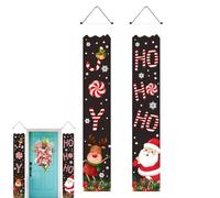 Hobngmuc Bannière de porte de Noël, panneau de porche extérieur | Panneau de porte avec lettres de dessin animé pour balcon, portail de jardin, restaurant, garage, entrée, terrasse, chambre, café