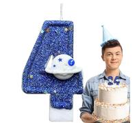 Hobngmuc Bougies en forme de chiffre pour gâteaux d'anniversaire | Bougie scintillante sur le thème de l'espace - Décoration de gâteau sur le thème des réunions - Bougies décoratives de fête pour