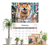 Hobngmuc Calendrier Chien 2026 Mur - Planning Mensuel 12 Mois Technologique Canin - Planning Veterinary Monthly | pour Salon Chambre Bureau Salle de Classe Étudiants Enseignants Consultants