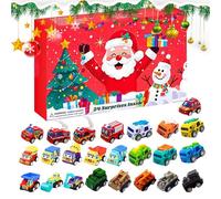 Hobngmuc Calendrier de l'Avent 2025 - Calendrier de l'Avent 2025 Voiture Ingénierie 24 Jours | Idée Cadeau Anniversaire Fille Garçon Fête Enfant Jeu Familial Festif