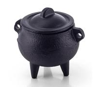Hobngmuc Chaudron en Fonte Brûleur D'encens - Brûle-Encens Miniature avec Support pour Brûler De La Sauge, Yoga, Méditation, Purification Énergétique & Rituels, Support Décoratif (7x6,7 Cm)