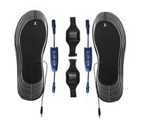 Hobngmuc Chauffe-Pieds, Semelles Chauffantes Rechargeables 8000mAh, 3 Niveaux De Température, Taille 35-46 Ajustable Et Lavable, Chaussures Thermiques Pour Sports D'Hiver, Travail En Extérieur