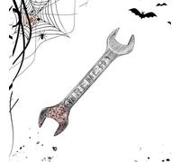 Hobngmuc Clé À Molette Halloween - Accessoire Cosplay Horreur Réaliste avec Effets Sanguinolents, Décoration pour Maison Hantée, Escape Game Et Soirées Déguisées