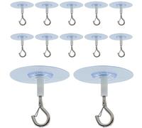Hobngmuc Crochet de plafond sans dommage, crochets de plafond adhésifs, 12 crochets de pour, Cintre pour carillon éolien, à œil collants pour suspendre des légères
