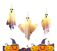 Hobngmuc Décor Fantôme,Guirlande Lumineuse Fantôme Décoration Extérieure | 3 Pièces Éclairage d'Ambiance Décoration Maison pour Chambre Salon Terrasse Porche Mur Jardin Fête Maison Hantée Automne